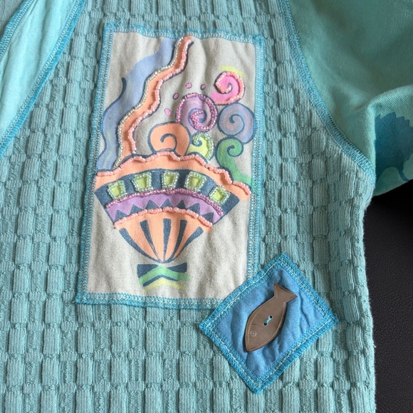 Faith Embroidered Patchwork Cardigan Sweater Size Small - Picture 4 of 8
